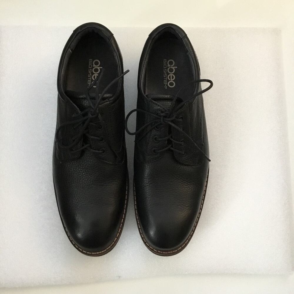 OBEO B.I.O System Men Black Leather Dress Shoes